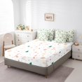 thumbnail image 4 of YST Christmas Village Comforter Set 7 Piece Queen Size, Xmas Green Beige Bed in a Bag for Kids, Christmas Tree Reindeer Rabbit Pattern Bedding Sets, Winter Holiday Sheet Set with Comforter, 4 of 5