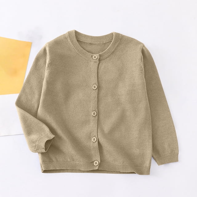 Cowsor Little Girl Knit Cardigan Sweater - Toddler Button Down School Uniforms Cardigan