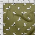 thumbnail image 3 of oneOone Rayon Olive Green Fabric Bird Sewing Craft Projects Fabric Prints By Yard 56 Inch Wide, 3 of 4