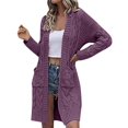 thumbnail image 2 of IMENGL Autumn winter loose solid alpaca wool sweater, Purple 3XL, Size M-3XL, 2 of 4