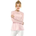 thumbnail image 3 of INSPIRE CHIC Haut à Manches Longues en Mousseline à Col Rond en Dentelle Florale pour Femme, 3 of 6