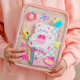 thumbnail image 3 of Clear Tablet Sleeve Bag Lovely Cartoon Bear Carrying Bags Transparent Storage, 3 of 4