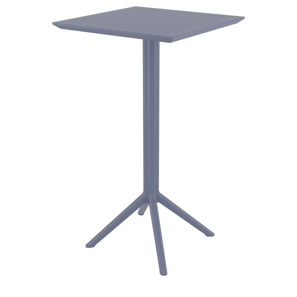 Sky 24 inch Square Folding Bar Table in Dark Gray finish