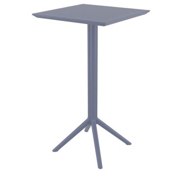 Sky 24 inch Square Folding Bar Table in Dark Gray finish