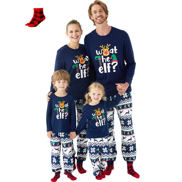 PatPat Pyjama Bébé, Pyjama de Noël Assorti pour Toute la Famille, Barboteuse une Pièce à Manches Longues avec Motif Renne, Vêtements pour Bébé, Pyjama Ignifugé, 12 à 18 Mois