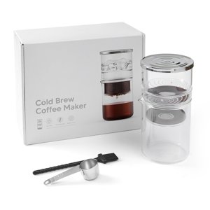 300ml10.15oz Cold Brew Coffee Maker for Tea and Coffee Extraction Borosilicate Glass Dripper Iced Coffee Brewer Maker with Cleaning Brush Spoon for Home Office Travel