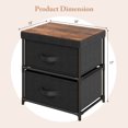 thumbnail image 2 of Gymax 2 Pcs Table de Chevet en Tissu 2 Tiroirs Table de Nuit Petite Commode Chambre Salon, 2 of 10