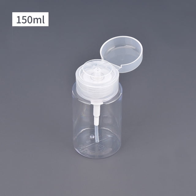 Push Down Empty Pump Dispenser For Nail Polish Remover Clear Bottle Plastic
