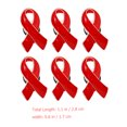 thumbnail image 2 of 6 Pcs Épingles Ruban Rouges Décoration Badge Ruban Rouge Broches pour Prévention du VIH, 2 of 8
