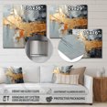 thumbnail image 4 of Designart "Modern Liquid Shapes in Gold and Grey IV" Abstract Modern Shapes Metal Wall Art, Gold Metal Wall Decor, Modern Metal Art Decor For Living Room - 29x29 Inch, 4 of 6