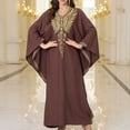 thumbnail image 1 of Ovzne Robes d'Été pour Femmes 2025 Robe Femme Manches Évasées Col en V Longue Robe Ample Plage Imprimé Floral Longue Robe Maxi Robe Femme Liquidation, 1 of 4