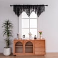 thumbnail image 4 of Sheer Valances for Small Windows, Lace Drapes with Tassels, Beige Polyester, 55.11x23.62in, Decorative Swags for Kitchen Living Room, Rod Pocket, Machine Washable, Good Gift, 4 of 7