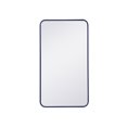 thumbnail image 1 of Living District MR802036BL 20 x 36 in. Soft Corner Metal Rectangular Mirror, Blue, 1 of 6
