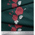 thumbnail image 3 of Soimoi Rayon Fabric Dot,Leaves & Rose Flower Decor Fabric Printed Yard 56 Inch Wide, 3 of 3
