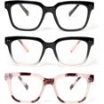 thumbnail image 1 of DXYXYO Square Reading Glasses Women, 3 Pack Blue Light Blocking Computer Readers with Spring Hinge, 1 of 7