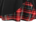 thumbnail image 4 of Women‘s Spring Autumn Patchwork Dress Long Sleeve Square Neck Plaid Zipper A-Line Dress, 4 of 5