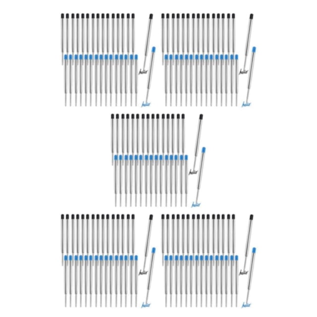 Langgg 30x Premium Metal Ballpoint Pen Refills For High Compatibility Impact-resistant Ball Points 5Set