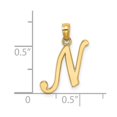 thumbnail image 3 of Diamond2Deal 14K Yellow Gold Script Letter N Initial Pendant for Women (L- 0.77inch, W- 0.48inch), 3 of 6