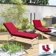 thumbnail image 2 of Coussins de Chaise de Patio Intérieur Extérieur 2 avec Dossier, Attaches pour Jardin, Rouge Vin, 2 of 10