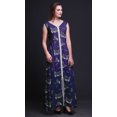 thumbnail image 3 of Bimba Feuilles Femmes Imprimé Fente avant Sans Manches Maxi Été Longue Robe Décontractée-Xx-Grand, 3 of 5