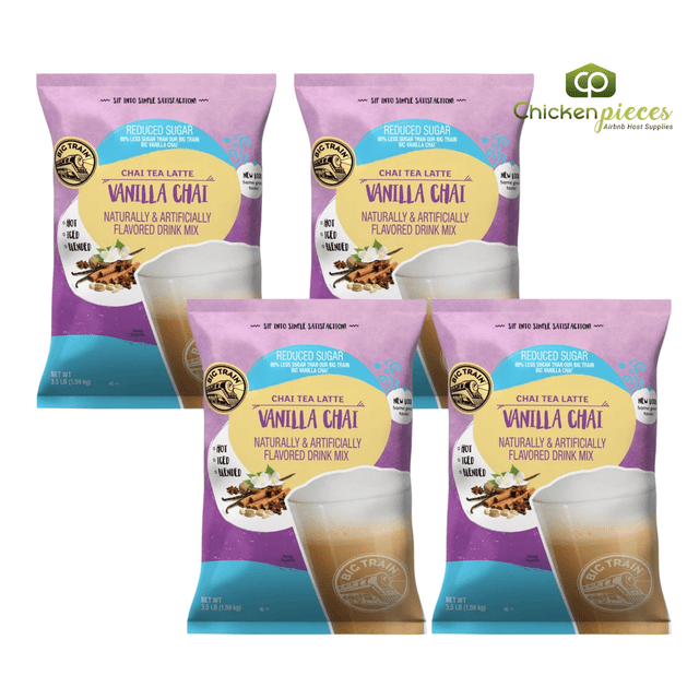 Big Train Reduced Sugar Vanilla Chai Tea Latte Mix, Professional Low-Glycemic Spiced Tea Base, 1.5 kg (3.5 lbs) Bulk Bag