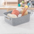 thumbnail image 4 of Sterilite Short Weave Wicker Pattern Storage Container Basket, Gray (12 Pack), 4 of 9
