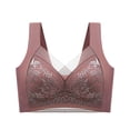 thumbnail image 2 of AherBiu 2PCS Plus Size Bras for Women Lace Full Coverage Push up Padded Large Bust Bralettes Solid Color Everyday Bras, 2 of 4