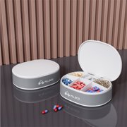 CQCYD 6 Compartment Pill Organizer, Moisture Proof Weekly Vitamin Case with Removable Grids, Semi Transparent Travel Medicine Sorter for Daily and Pocket and Home