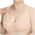 thumbnail image 1 of Timegard Wirefree Bras for Women Print Front Closure Button Breathable Comfort Seniors Bras with Support, 1 of 7