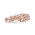 thumbnail image 4 of BLISSFUL STEP Women's Slide Sandal Rhinestone Strappy Square Toe Kitten Heel Slide Sandals Rose Gold 7.5, 4 of 7