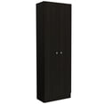thumbnail image 1 of Tuhome Black Modern Engineered Wood Multi Storage Two-Door Pantry Cabinet, 1 of 7