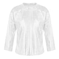 thumbnail image 1 of MIASHUI T-Shirt à Paillettes pour Garçons et Filles, Col Rond, Manches Longues, pour Carnaval, Argent, 8-9 Ans, 1 of 6