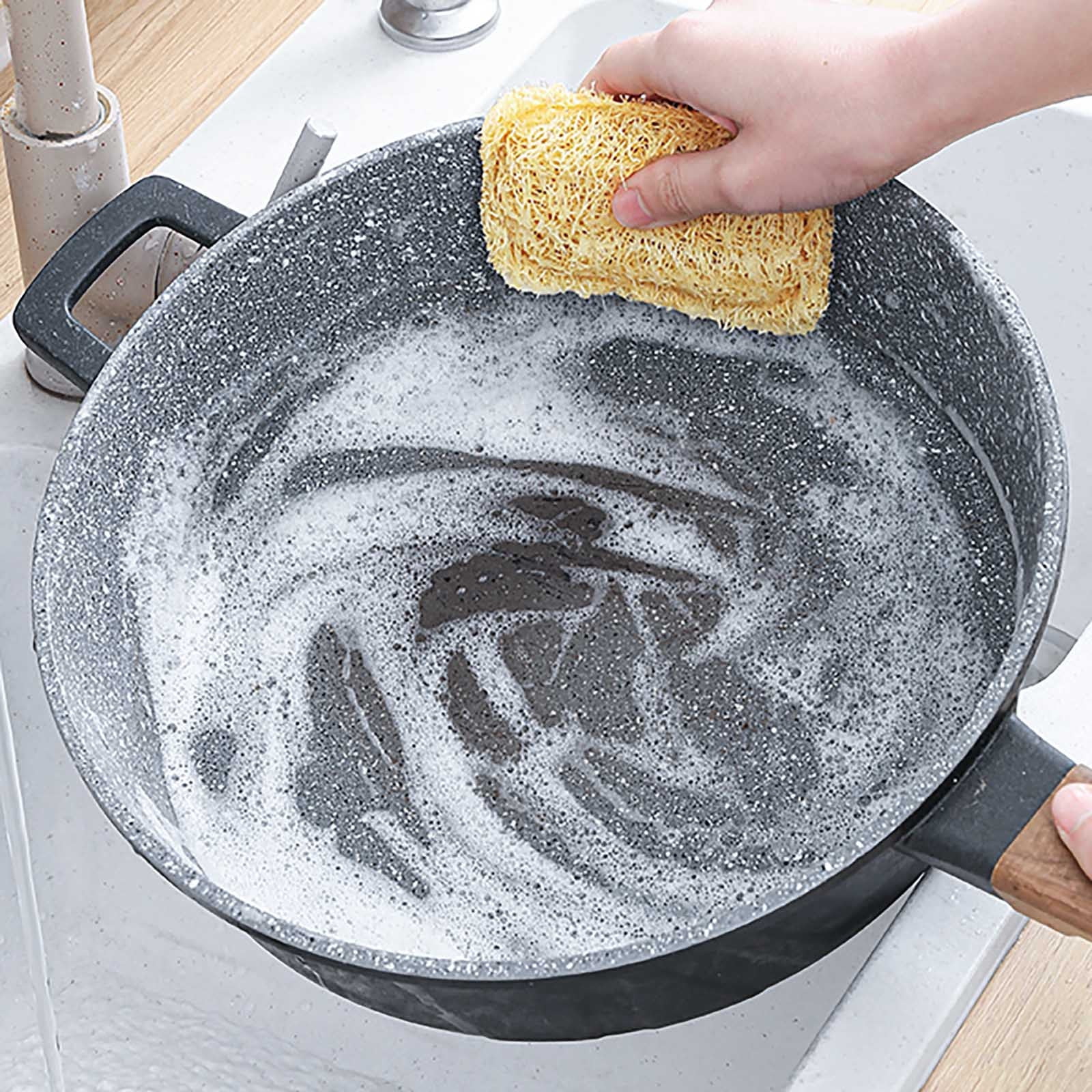 Loofah Dishwashing Sponges and Brushes for Efficient Kitchen Cleaning and Scrubbing