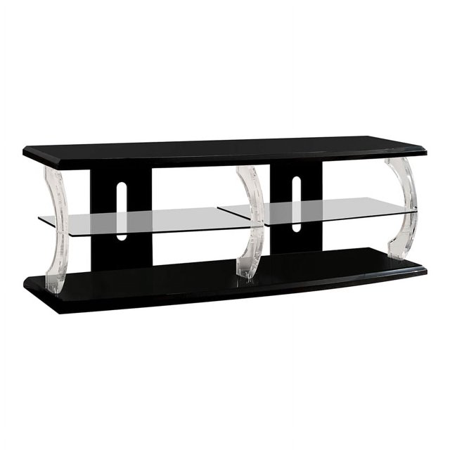 Bowery Hill Modern Wood Storage 72-Inch TV Stand in Black