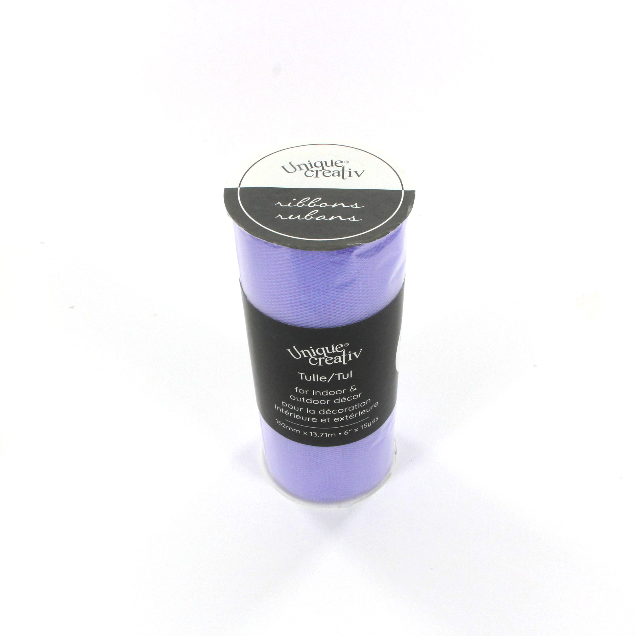 UNIQUE CREATIV, ruban, tulle, violet pâle, 152 mm x 13,71 m (6 po x 15 v)