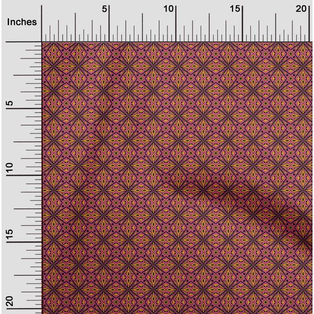 oneOone Cotton Silk Fabric Geometric Ethnic Decor Fabric Printed BTY 42 Inch Wide