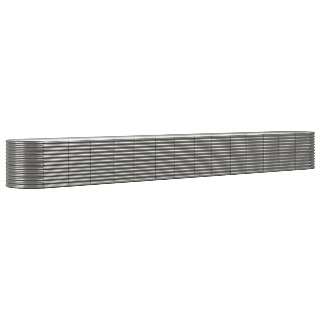 vidaXL Raised Garden Bed Raised Flower Bed Galvanized Steel Outdoor Planter