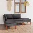 thumbnail image 1 of vidaXL 4 Piece Garden Lounge Set with Cushions Poly Rattan Grey, 1 of 5