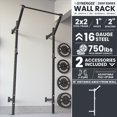 thumbnail image 2 of Synergee 2200 Series Wall Mounted 89" by 18” Tall Squat Rack with J-Cups & Adjustable Pull Up Bar. Exercise Stand with 750lb Capacity. Power Cage., 2 of 6