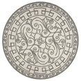 thumbnail image 1 of HomeRoots 354136 Tapis Rond en Polypropylène Traité UV Ivoire et Gris de 7 Pi 6 Po, 1 of 1
