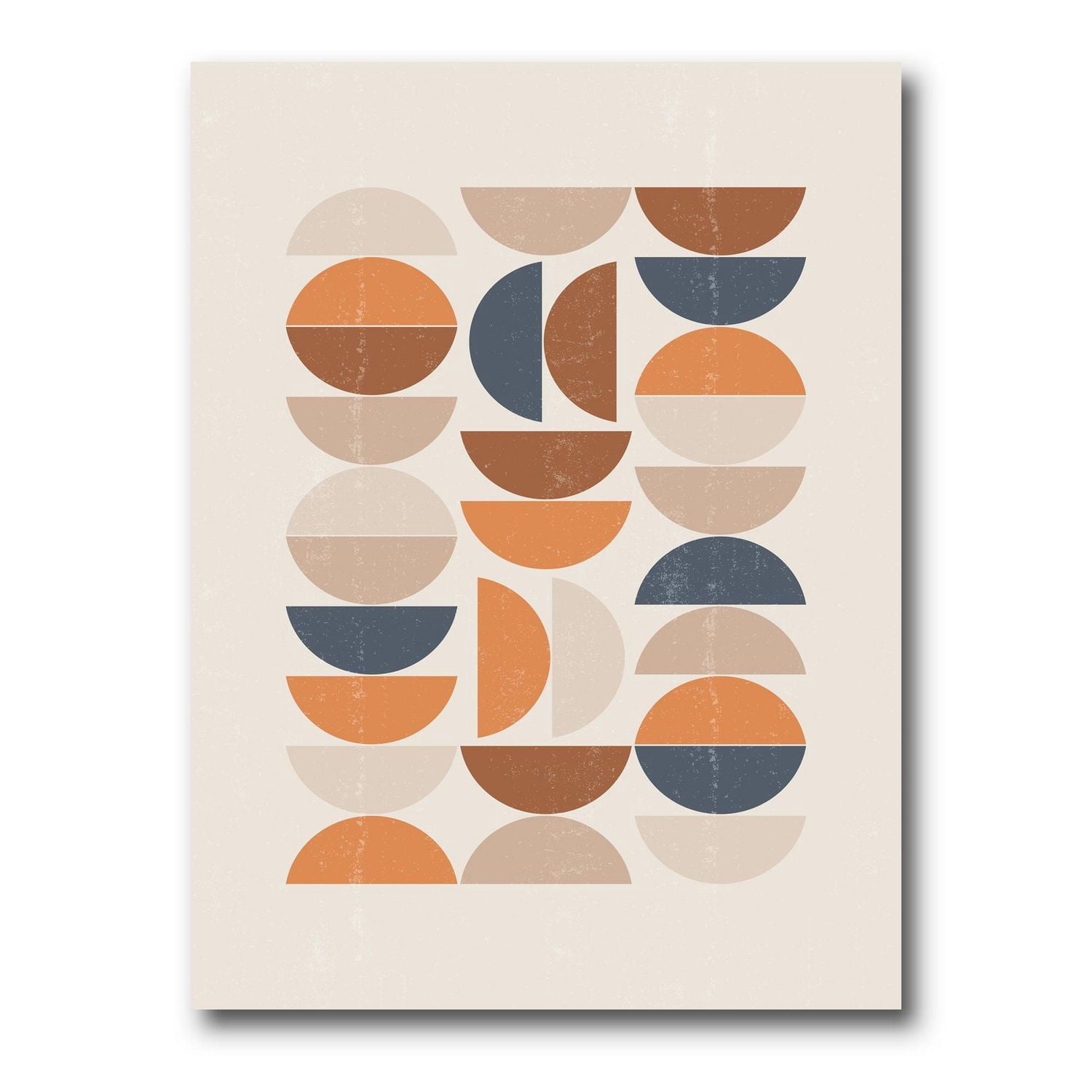 Designart Soleil abstrait et lune S en bleu et orange Art mural sur toile