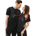 thumbnail image 1 of LUOGENLI T-shirts pour Femme pour Femmes T-Shirt pour Couple Imprimé Col Rond Manches Courtes T-Shirt T-shirts pour Femmes T-shirts Graphiques T-shirts de la Saint-Valentin pour Femmes T-shirts Graphiques Vintage Pâques Noir G, 1 of 5