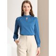 thumbnail image 2 of INSPIRE CHIC Blouse à Boutons pour Femmes à Col Montant avec Goutte d'Eau, Dos Plissé, 2 of 6