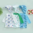 thumbnail image 3 of Infant Girl Rash Guard Swimwear Cute Sun Protection Long Sleeve Kids Swimsuit 6-12 Monthss, 3 of 3