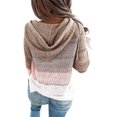 thumbnail image 2 of Womens Pullover Hoodie Sweaters Color Block Long Sleeve Sweatshirts Lounge Hoodie Tops, 2 of 8