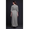 thumbnail image 2 of Bimba Rayon Triangle Geometric Printed Gown Kimono Sleeves Summer Long Maxi SlitDress-Large, 2 of 6