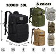 thumbnail image 3 of Sac à Dos Imperméable en Nylon 30 L/50 L, Sac Militaire d'Extérieur pour Randonnée, Pêche, Chasse, Camping et Randonnée, Noir (50 L), 3 of 6