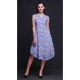thumbnail image 3 of Bimba Robe Débardeur d'Été Décontractée Sans Manches pour Femme à Feuilles Bleues et Roses Florales Longueur Genou - Xxx-Grand, 3 of 6