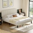 thumbnail image 3 of VECELO Full Size Bed Frame with Upholstered Adjustable Headboard, Wooden Slats Support/No Box Spring Needed, Beige, 3 of 7