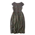 thumbnail image 2 of Ovzne Robes Grande Taille pour Femmes aux Formes Robe pour Femme Robe Enveloppante pour Femme à Manches Courtes Imprimée Robe Ample Jupe Mi-Longue Robe d'Été à Manches Courtes Imprimée Liquidation, 2 of 7